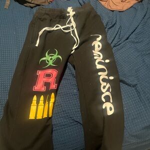 Black and green flair sweatpants